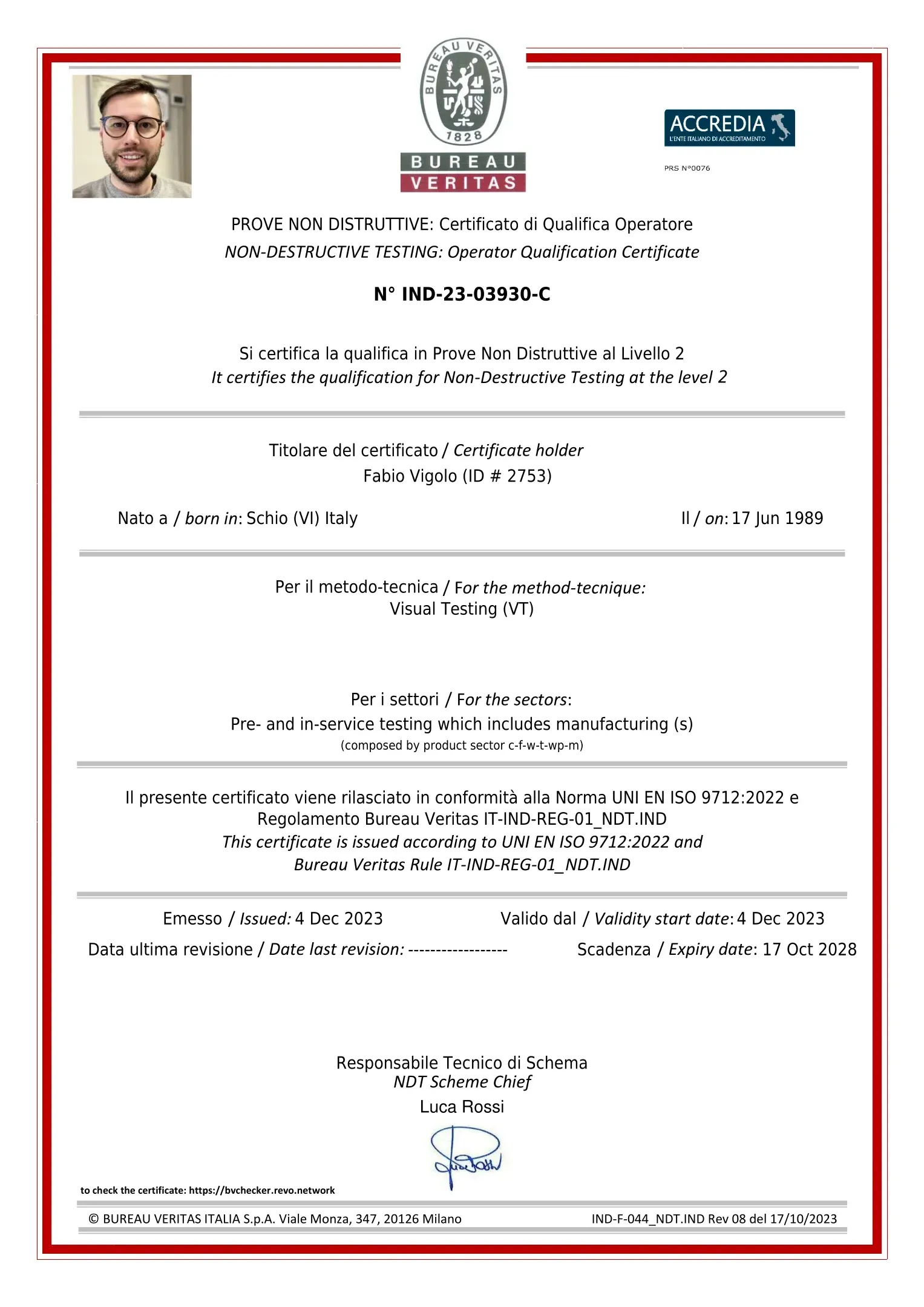 UNI EN ISO 9712-2012